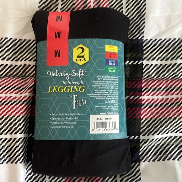2 Pack Felina Black Velvety Soft Leggings - Picture 2 of 3